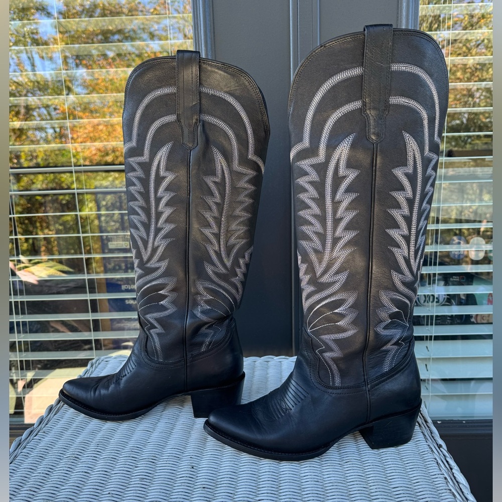 Tecovas Women's Black and Gray Heeled Boots - Picture 5 of 11